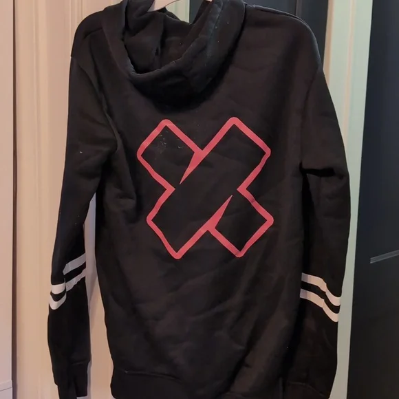 XPLR Black Hoodie with Pink Accents - Picture 2 of 2